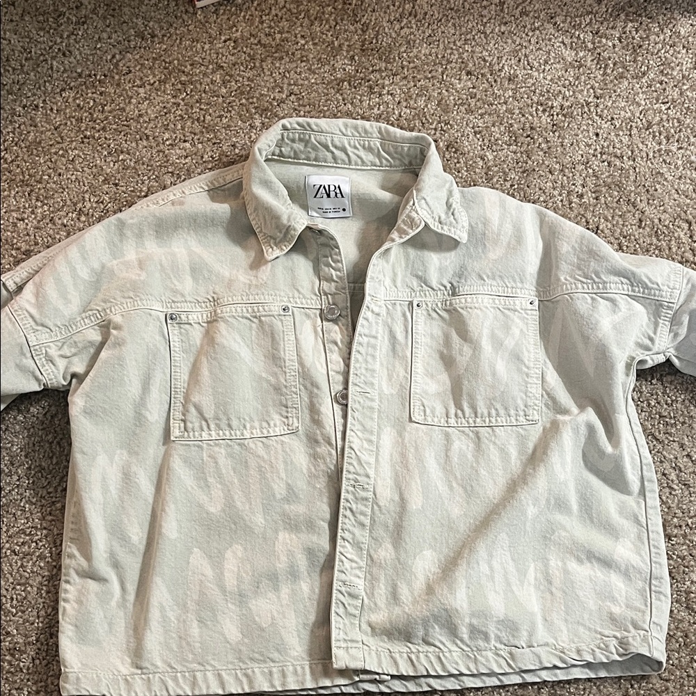 Zara Mint Green Casual Jacket